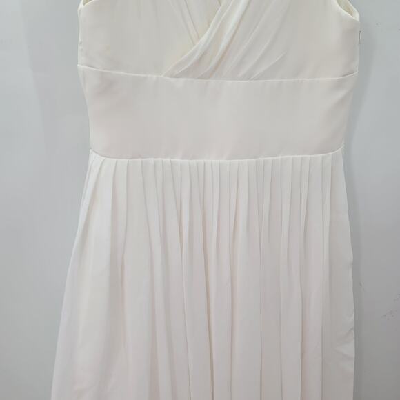 Vintage White Wedding Grecian Style Dress Sleeveless Empire Waist Medium Simple - Picture 3 of 5